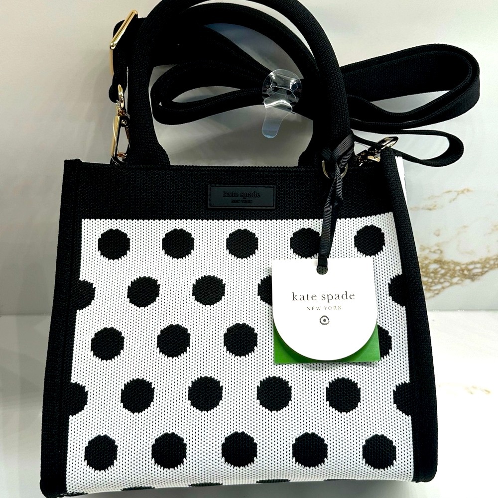 NWT Kate Spade x Target Black and White Polka Dot Handbag